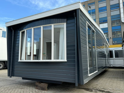 Houten chalet 10.50 x 3.80 - 2 slaapkamers - VERKOCHT