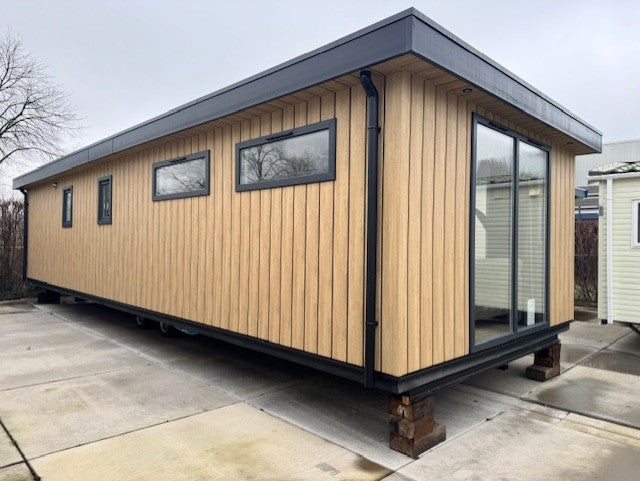 Onderhoudsvrij chalet/mantelzorgwoning 12.00 x 4.00 - 2 slaapkamers.79.950,-