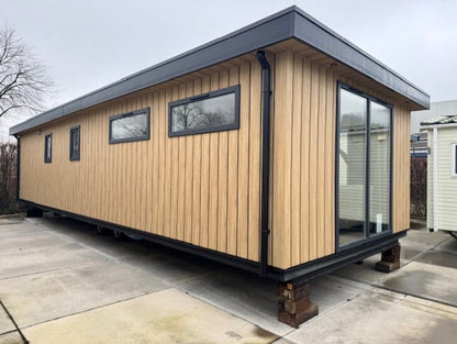 Onderhoudsvrij chalet/mantelzorgwoning 12.00 x 4.00 - 2 slaapkamers.79.950,-