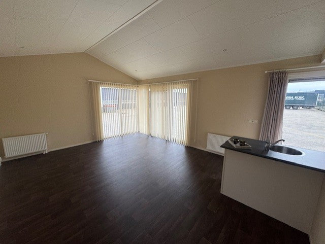 **TOP chalet 12.00 x 4.60 2 slaapkamers spiegelbeeld 59.950,-**