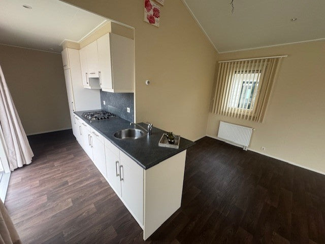 **TOP chalet 12.00 x 4.60 2 slaapkamers spiegelbeeld 59.950,-**